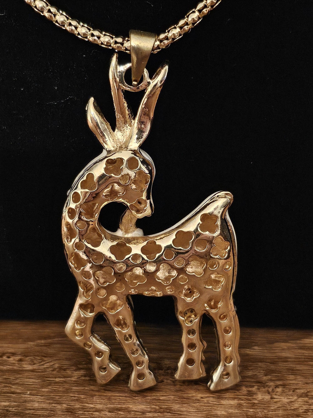 Betsey Johnson Gold-Tone Crystal Deer Pendant Necklace - Picture 4 of 5
